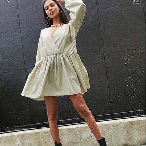 ASOS Khaki  poplin oversized babydoll dress